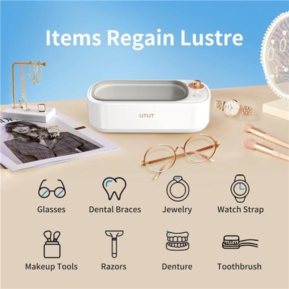Ultrasonic Jewelry Cleaner, 48KHz Portable Ultrasonic Cleaner with 4 Modes - Picture 5 of 7